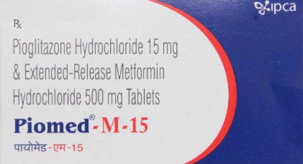 A box of Pioglitazone (15mg) + Metformin (500mg) Tab