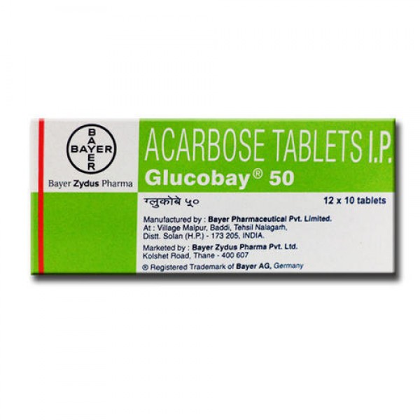 A box of Acarbose 50mg Tab 