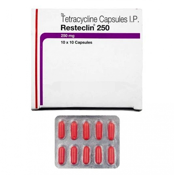 A box and a strip of Tetracycline 250mg Caps