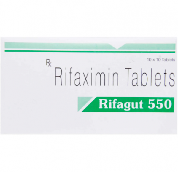 A box of Rifaximin 550mg Tab