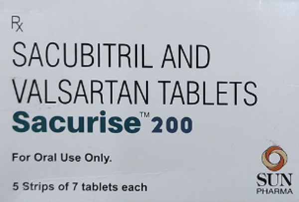 A box of Sacubitril (97mg) + Valsartan (103mg) Tab