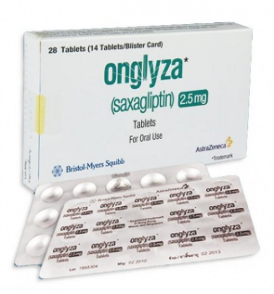 A box and two strips of Saxagliptin 2.5 mg Tab 
