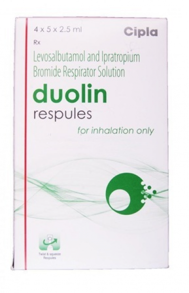 Box pack of generic Levalbuterol (1.25mg) + Ipratropium (500mcg) respules