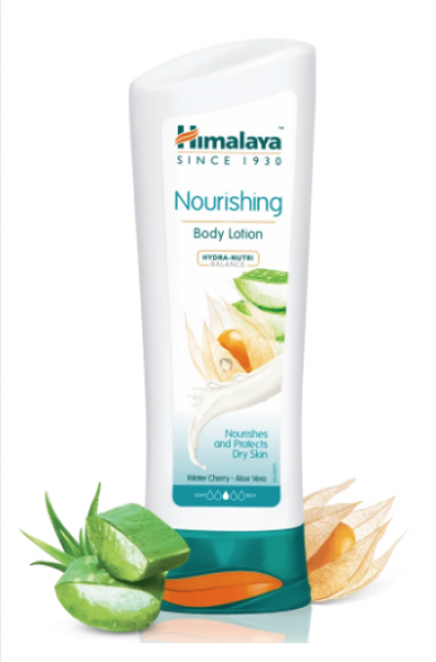 A bottle of Himalaya's Nourishing Body Lotion - Winter Cherry & Aloe Vera 200 ml