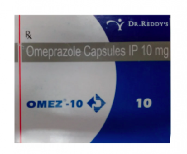 A box of generic Omeprazole 10mg capsule