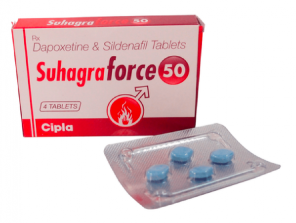 Box and blister strip of generic Sildenafil (50mg) + Dapoxetine (30mg)