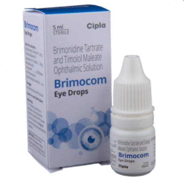 Box and bottle of generic Timolol (5mg) + Brimonidine (2mg)
