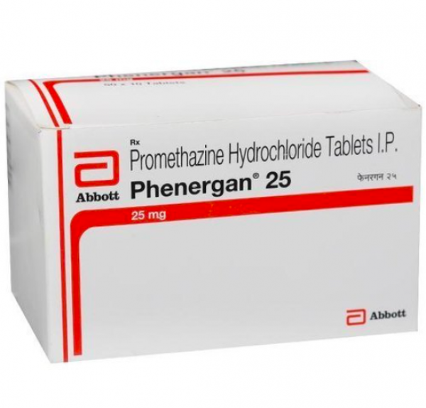 A box pack of Phenergan 25mg Tablets