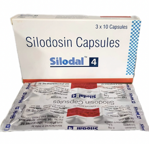 A box and a strip of Silodosin 4mg Caps