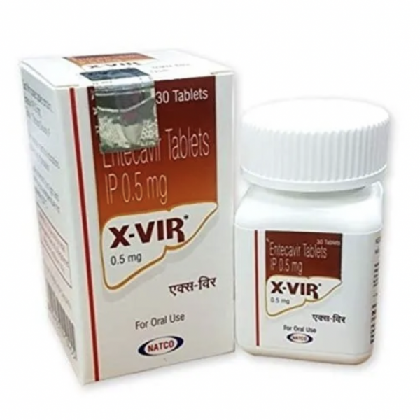 A box pack and a blister of generic Entecavir 0.5mg Tab