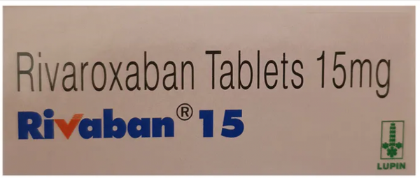 A box of 15mg Rivaroxaban tablets