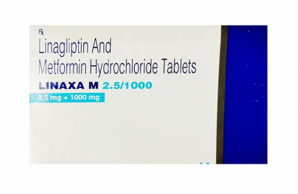 Box pack of generic Metformin (1000mg) + Linagliptin (2.5mg) Tab