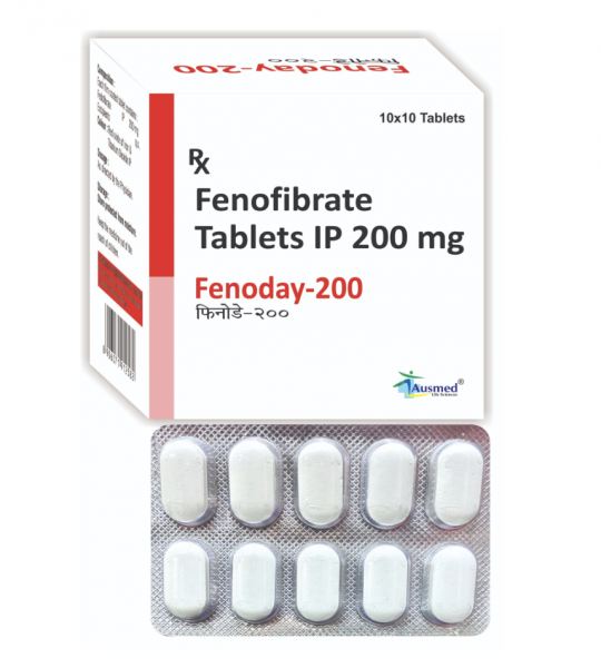 Box and blister strips of generic Fenofibrate (200mg)