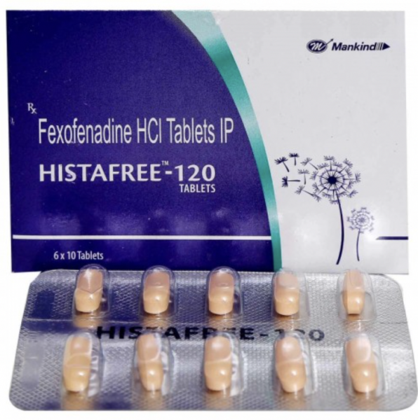 Box of generic Fexofenadine Hcl 120mg tablets
