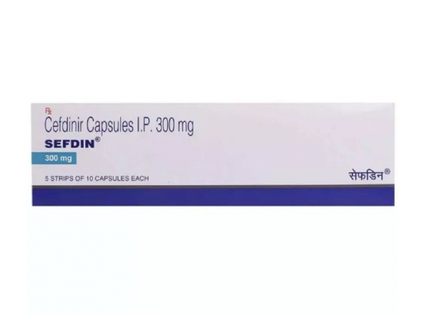 Box and a few strip of generic Cefdinir 300mg capsule