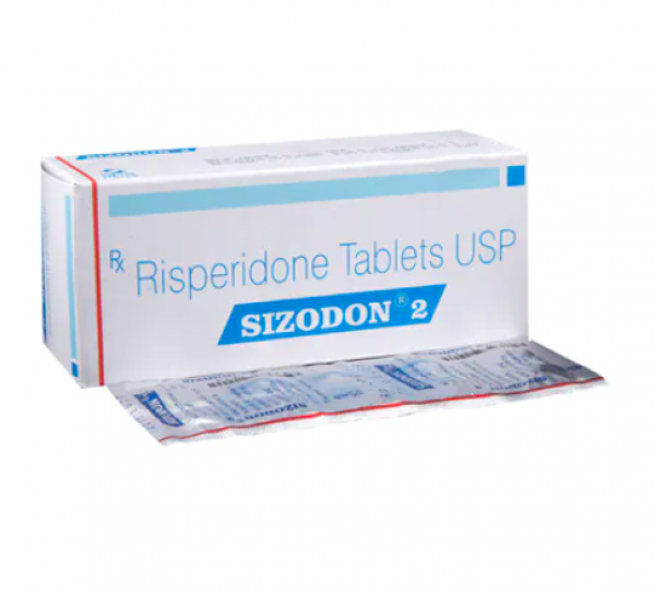 A box and a strip of Risperidone 2mg Tab
