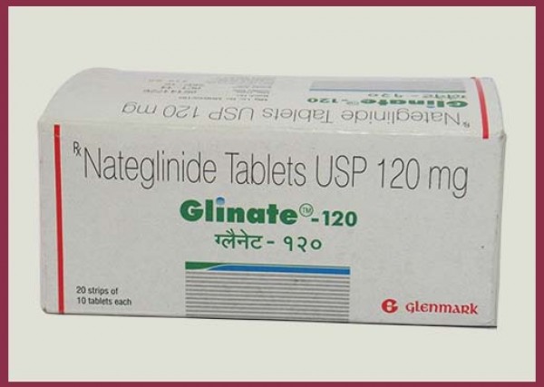 A box of Nateglinide 120mg Tab