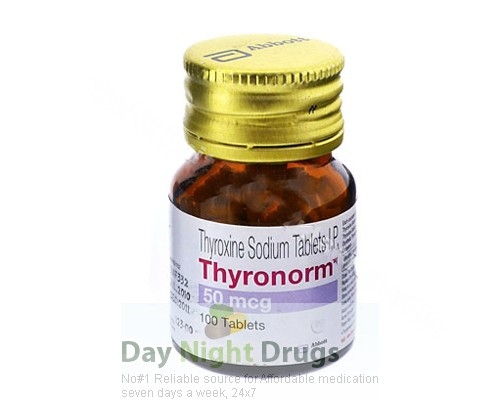 Bottle of generic Synthroid 50mcg Tablets - levothyroxine sodium