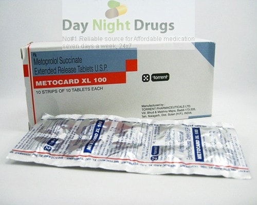 Box and a strip of generic Toprol XL 100mg Tablets - Metoprolol Succinate