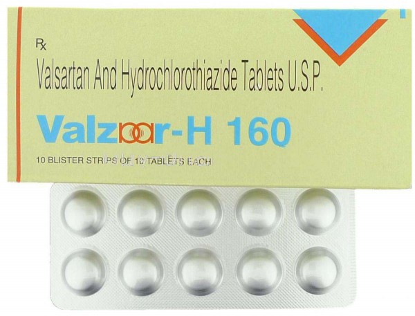 Box and blister strip of generic valsartan/hydrochlorothiazide 160/12.5mg tablets